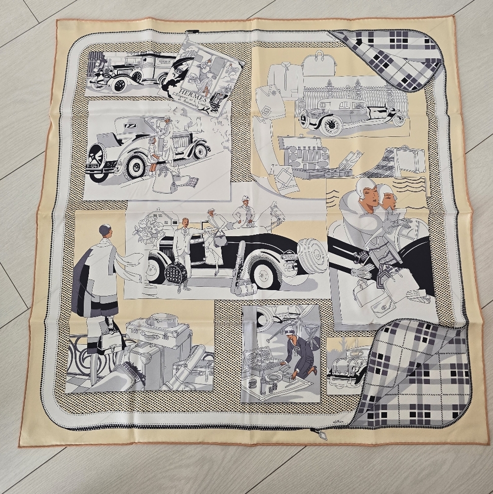 [SOLD] Luxury Vintage Car Print Scarf